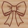 A decorative ribbon bow with rounded ends and tied in the middle, suitable for gift wrapping and creative projects.