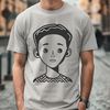 Young Face Design Icon A young boy depicted in a simple design, suitable for various creative projects.