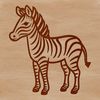 Playful Zebra Illustration A simple line drawing of a standing zebra in a playful, safari-inspired style.