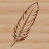 Free Feather SVG Clip Art Design A detailed, high-quality illustration of a single feather, suitable for vector design and cutting machine applications.