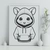 Small Mammal SVG Artwork A detailed illustration of a possum, a small nocturnal wild animal known for its prehensile tail.