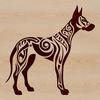 Free Doberman Clipart Design A digital illustration of a Doberman Pinscher in a standing position.