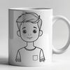 Young boy illustration in a relaxed pose A digital illustration of a young boy in a relaxed pose.