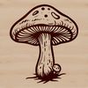 Detailed Mushroom Design Artwork Free Download A stylized illustration of a mushroom with detailed features.