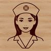 Female nurse in professional attire, illustrated as a vector graphic for use in various digital projects.