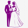 A couple exchanging vows in a romantic outdoor setting, created as vector art for use in various design projects.