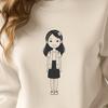 Vector Image of a Young Woman for Crafting A young female figure designed as vector art for various applications.
