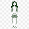 Adorable Young Girl Clip Art A young girl in a simple outfit, suitable for use as clip art or vector design.