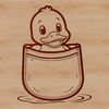 A detailed illustration of a duck in various poses, suitable for use as clip art or a template.