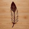A single bird feather with rounded edges and subtle texture, designed as a vector image.