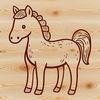 A high-quality graphic illustration of a horse with detailed lines and shapes.