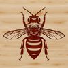 A detailed illustration of a bee, suitable for vector graphics design.
