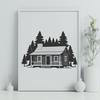 Beautiful Hand-Drawn Cabin SVG Cabin illustration in vector format with clean lines and simple design.