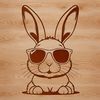 Rabbit in Cool Shades A cartoon rabbit wearing trendy sunglasses, suitable for crafting or design projects.