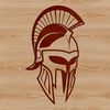 Male Spartan Armor Vector Art A stylized illustration of a male warrior from ancient Greece, wearing traditional armor including a helmet.