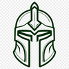 Spartan Warrior Illustration A 2D illustration of a Spartan warrior wearing a traditional Greek helmet and armor.