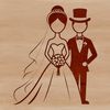 Whimsical Wedding Vector Art Design Wedding illustration featuring a bride and groom, suitable for vector art designs.