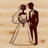 Romantic Wedding Illustration for Clip Art Projects A wedding-themed vector illustration suitable for clip art and design projects.