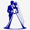 Beautiful Wedding Clip Art for Print and Digital Use A couple exchanging vows in a wedding ceremony, designed as vector art for print and digital use.