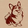 Cutie Pup in a Sitting Position An SVG vector art design featuring a Welsh Corgi in a sitting position.