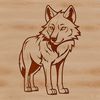 Wildlife Animal Graphic Design A standing wolf animal illustration in vector format.