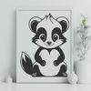 Cute Skunk Clip Art Design A digital illustration of a wild animal skunk in a vector format.