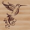 Beautiful Vector Hummingbird Artwork A colorful hummingbird in mid-flight with intricate plumage details.