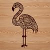 A simplified illustration of a flamingo, a tropical bird with distinctive features.
