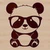Cute Wild Animal SVG Art A cute panda wearing sunglasses in a playful pose.