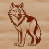 Beautiful Wolf Graphic Design Element A digital illustration of a standing wolf, suitable for vector graphics and various design applications.