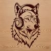Simple Wolf Clip Art SVG A wild wolf's head with sharp teeth and ears perked up.