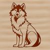 Sitting Wolf Clipart Free Download A realistic illustration of a sitting wolf, suitable for use as vector art.