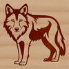 Standing Wolf SVG Illustration A digital illustration of a wolf standing on its hind legs, suitable for vector graphics and cutting machine projects.