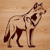 A single standing wolf in a natural environment, suitable as clip art.
