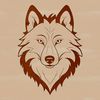 Vector Art Wolf Head Illustration A detailed illustration of a wild animal's head, specifically a wolf, created as a vector art design.