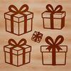 A simple vector illustration of a gift wrapped in a box with a bow on top, suitable for personal or commercial use.