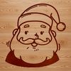 Jolly Old Santa Claus Character SVG image of a jolly Father Christmas character with a round head and red suit.