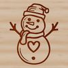 Love Heart Christmas Decoration SVG A winter-themed snowman icon with red love hearts for Christmas decorations.
