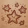 An illustrative representation of a shining star in outline form.