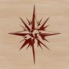 A stylized star icon with sharp edges, suitable for vector design projects.