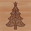 Decorative Xmas Tree Vector A stylized illustration of a Christmas tree with branches and ornaments, suitable for vector design and cutting machine use.