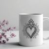 Beautiful Sacred Heart Symbol Illustration A detailed illustration of the Sacred Heart symbol in vector format, suitable for digital use.