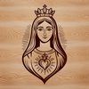 A detailed illustration of the Immaculate Heart of Mary, a symbol of purity and devotion in various Christian traditions.