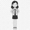 A young girl with a neutral expression rendered in vector format.