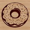 A colorful illustration of a donut, perfect for printing or using in digital designs.