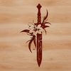 Sword Illustration with Floral Design A detailed vector illustration of a sword with intricate design, suitable for digital crafting and commercial use.
