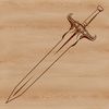 Beautiful Blade Illustration in SVG Format An illustrated sword with intricate design details, suitable for cutting machine stencils.