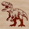 A detailed illustration of a Tyrannosaurus Rex dinosaur in prehistoric style vector art.