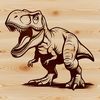 A large carnivorous dinosaur from the prehistoric era, rendered as a vector graphic.