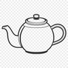Stylized Teapot SVG Design A stylized illustration of a teapot, ideal for vector design projects.